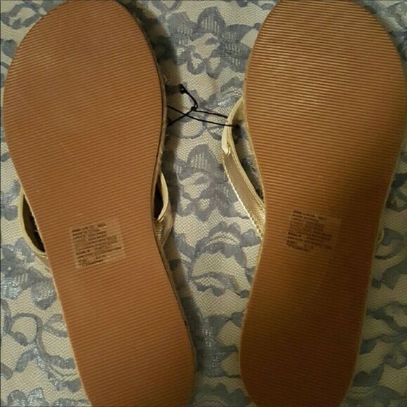 #458 SONOMA White n Gold Sandals Sze.Large 9-10 - Picture 3 of 3